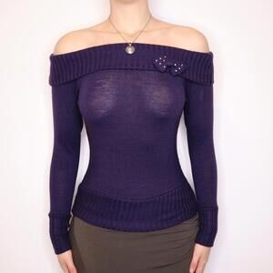 Y2K Italian Purple Two Piece Sweater (S/M)